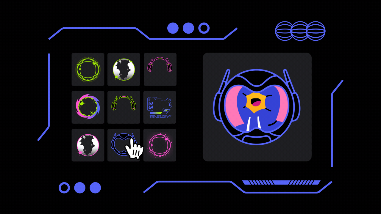 An animated preview of the new set of Avatar Decorations that are available during the birthday celebrations.