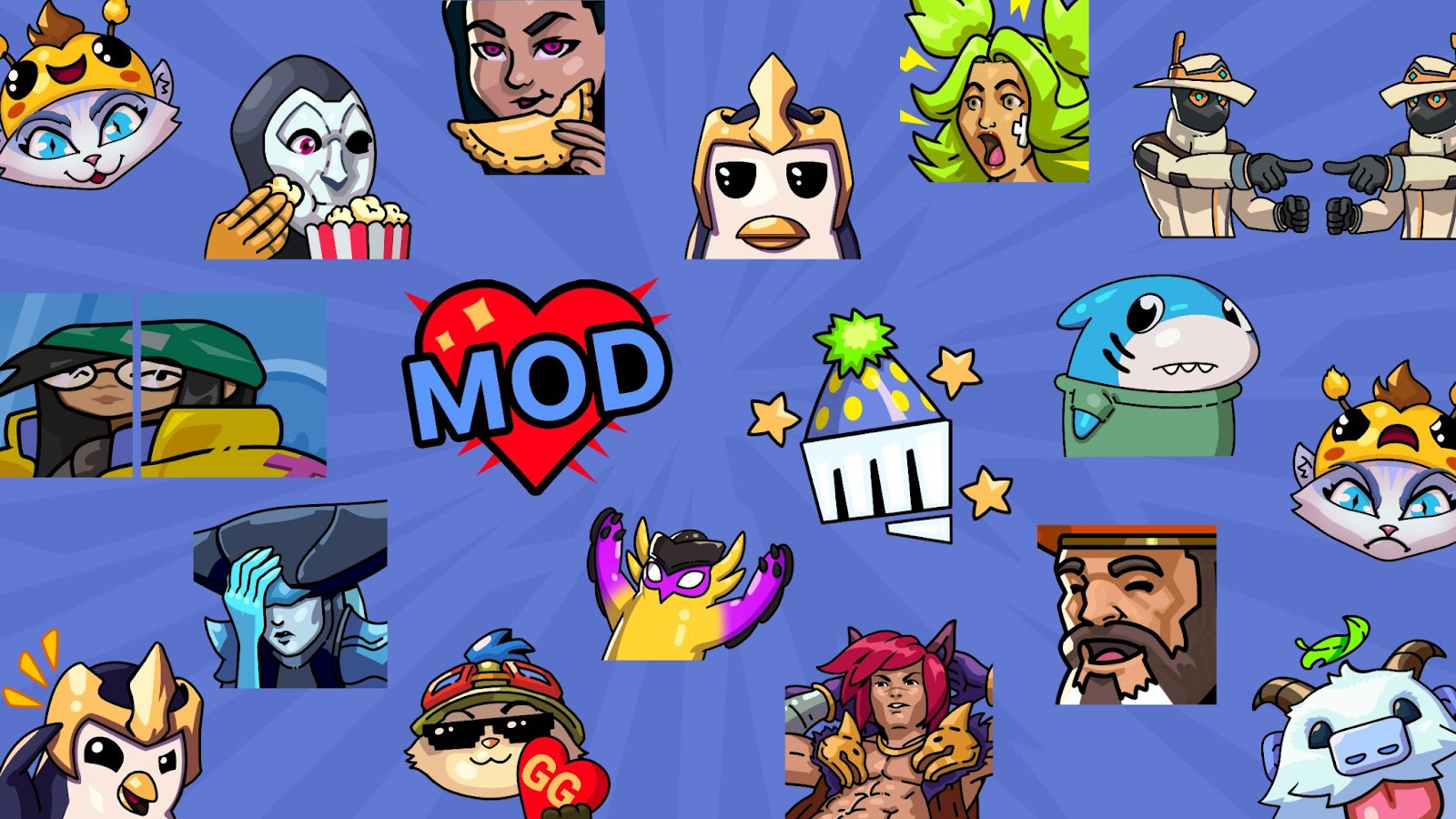 A preview of the special set of Riot-themed emojis.