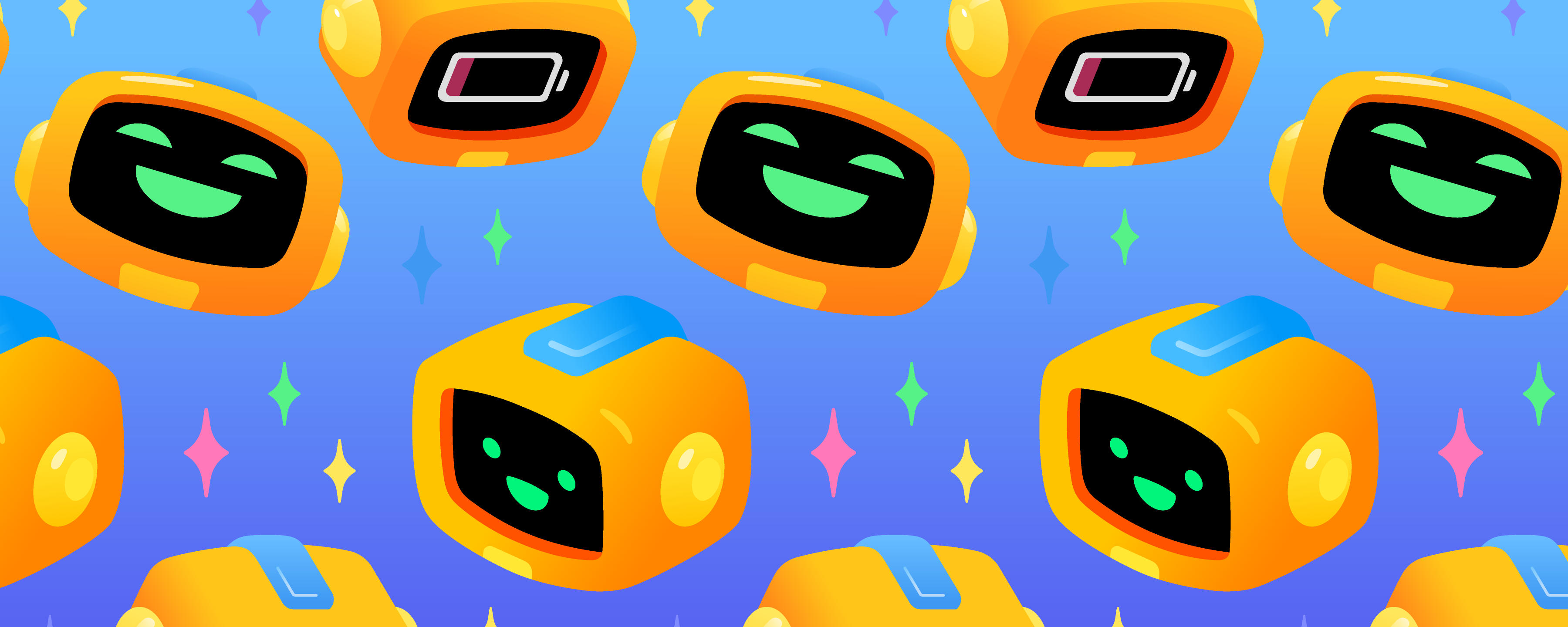 A collage of Clyde heads showing different expressions.